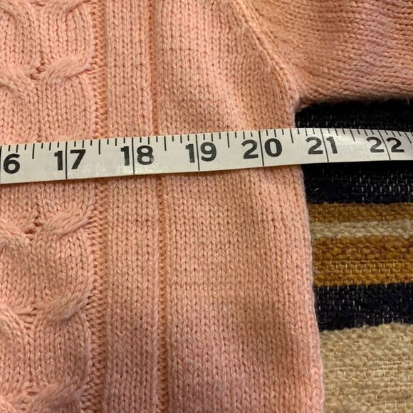 Vintage Knit Sweater Cottagecore Granny Pastel Pullover Pink Mock Neck Floral M - Picture 6 of 7